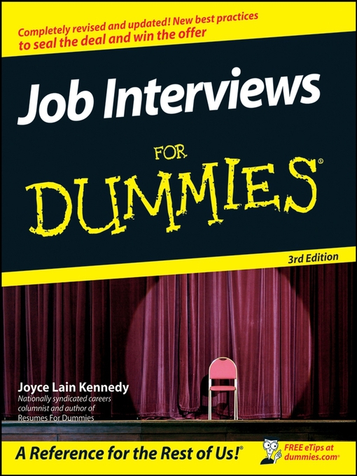 Title details for Job Interviews For Dummies by Joyce Lain Kennedy - Wait list